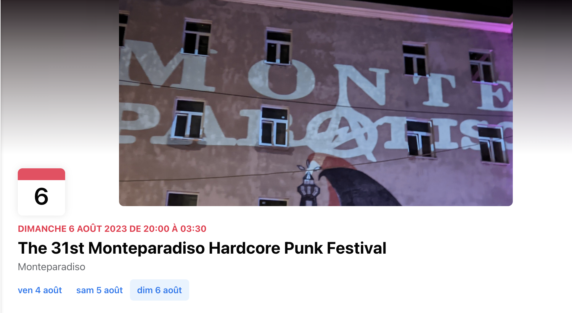 The 31st Monteparadiso Hardcore Punk Festival